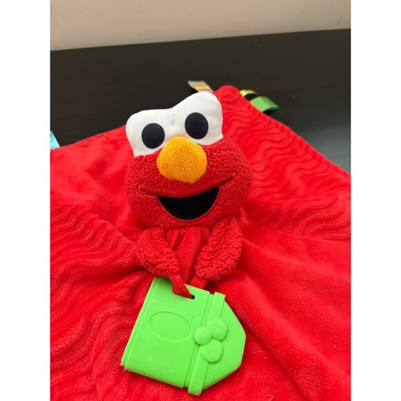 Sesame Street Elmo Baby Lovey Blanket With Textured Teether & Tags Bright Starts - Picture 3 of 8